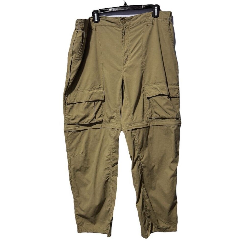 Columbia PFG Mens 40x30 Convertible Cargo Pants Khaki Tan Fishing Hiking FM 8053